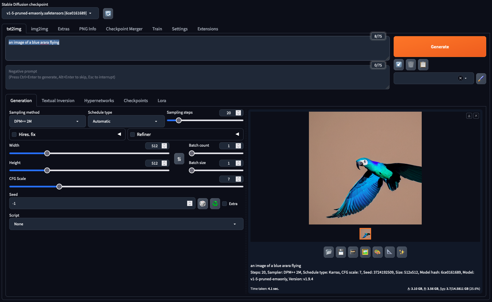 Details of Stable Diffusion image on AWS Marketplace